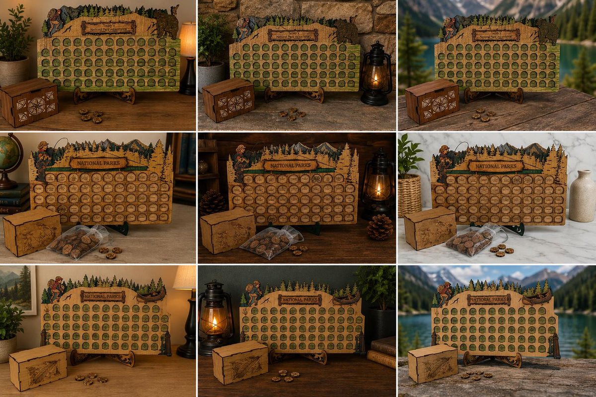 National Parks Travel Map Tracker, Wooden 63 Parks Checklist, Personalized Adventure Gift for Hikers