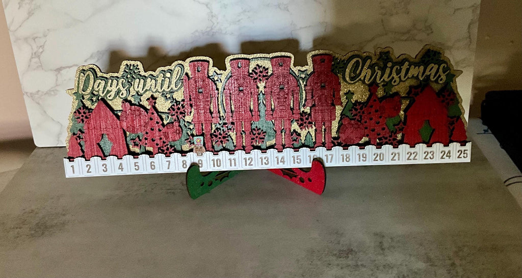 Wooden Christmas Countdown Calendar with Truck and Barn, Rustic Advent Family Tradition