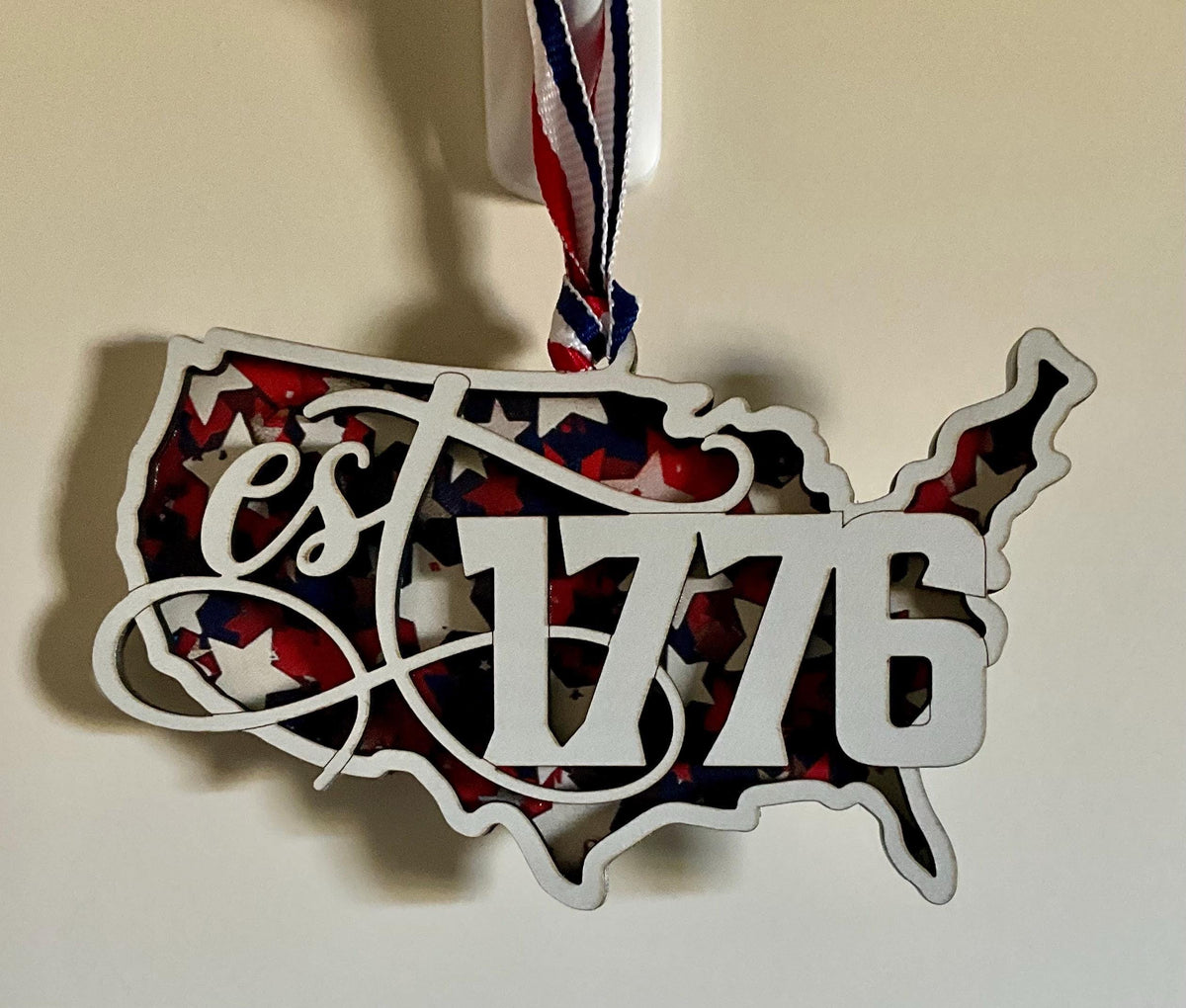 USA 250th Anniversary Ornament, 1776-2026 Semiquincentennial Wooden Keepsake, Patriotic Christmas Decor