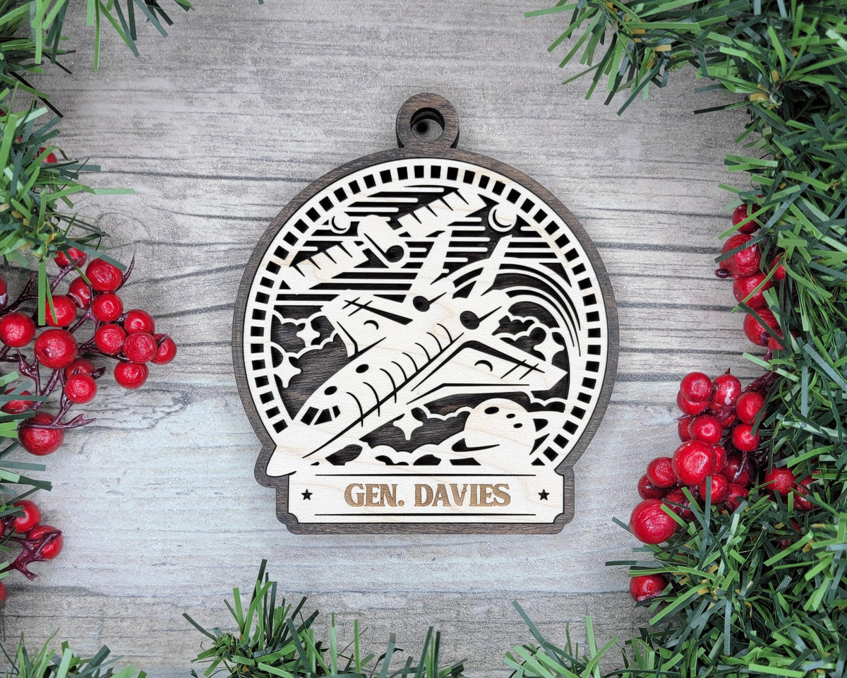 Personalized Military Ornament with Name Plate, Army Navy Air Force Marines Christmas Keepsake