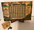 National Parks Icon Map Tracker, Educational Wooden USA Parks Display for Family Adventures