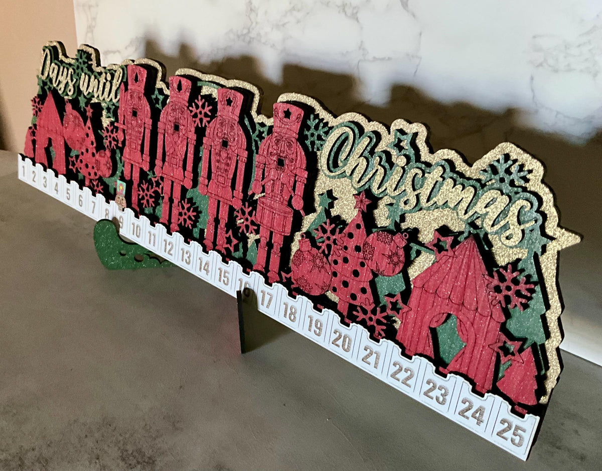 Wooden Christmas Countdown Calendar with Truck and Barn, Rustic Advent Family Tradition