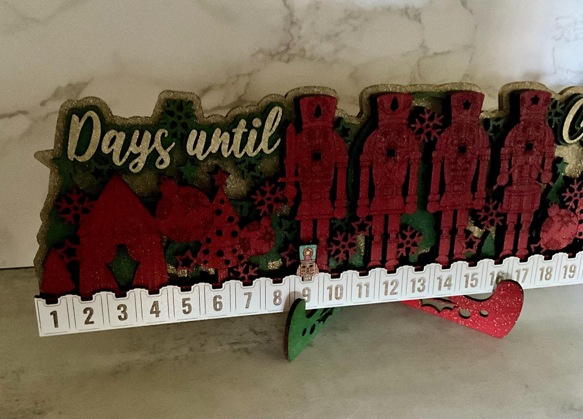 Wooden Christmas Countdown Calendar with Truck and Barn, Rustic Advent Family Tradition