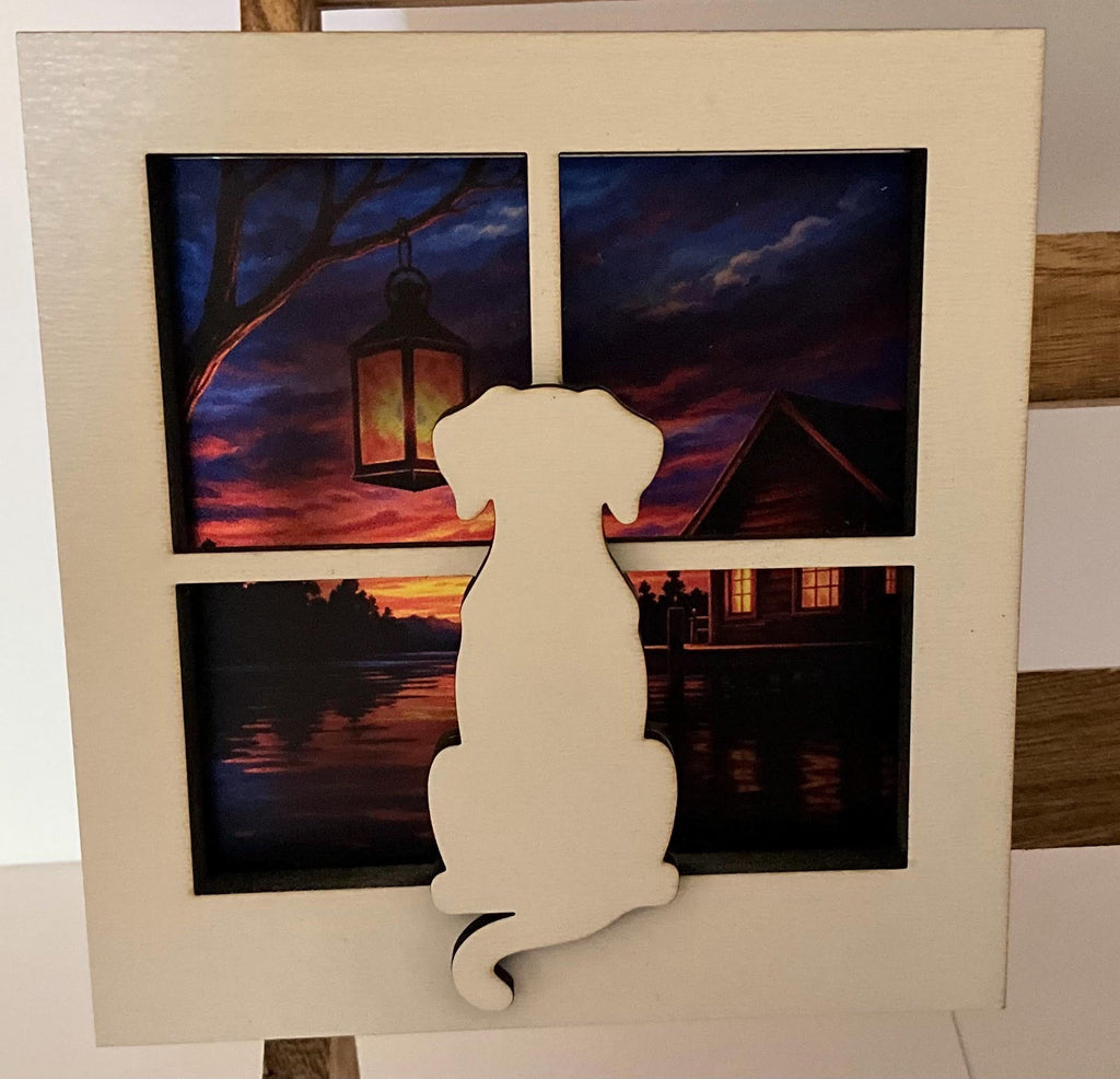 Interchangeable Night Light Base with Custom Artwork Panels, LED Kids Bedroom Nightlight Gift