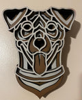 Happy Dog Mandala Wall Art, Wooden Layered Dog Decor, Dog Lover Housewarming Gift