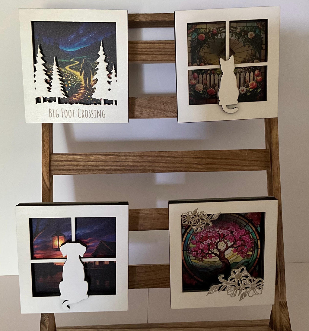 Interchangeable Night Light Base with Custom Artwork Panels, LED Kids Bedroom Nightlight Gift