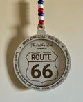 Route 66 100th Anniversary Ornament, Wooden Road Trip Keepsake, Historic Highway Christmas Gift