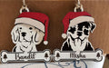 Santa Dog Christmas Ornaments, Personalized Dog Breed Keepsake, Wooden Puppy Christmas Decor
