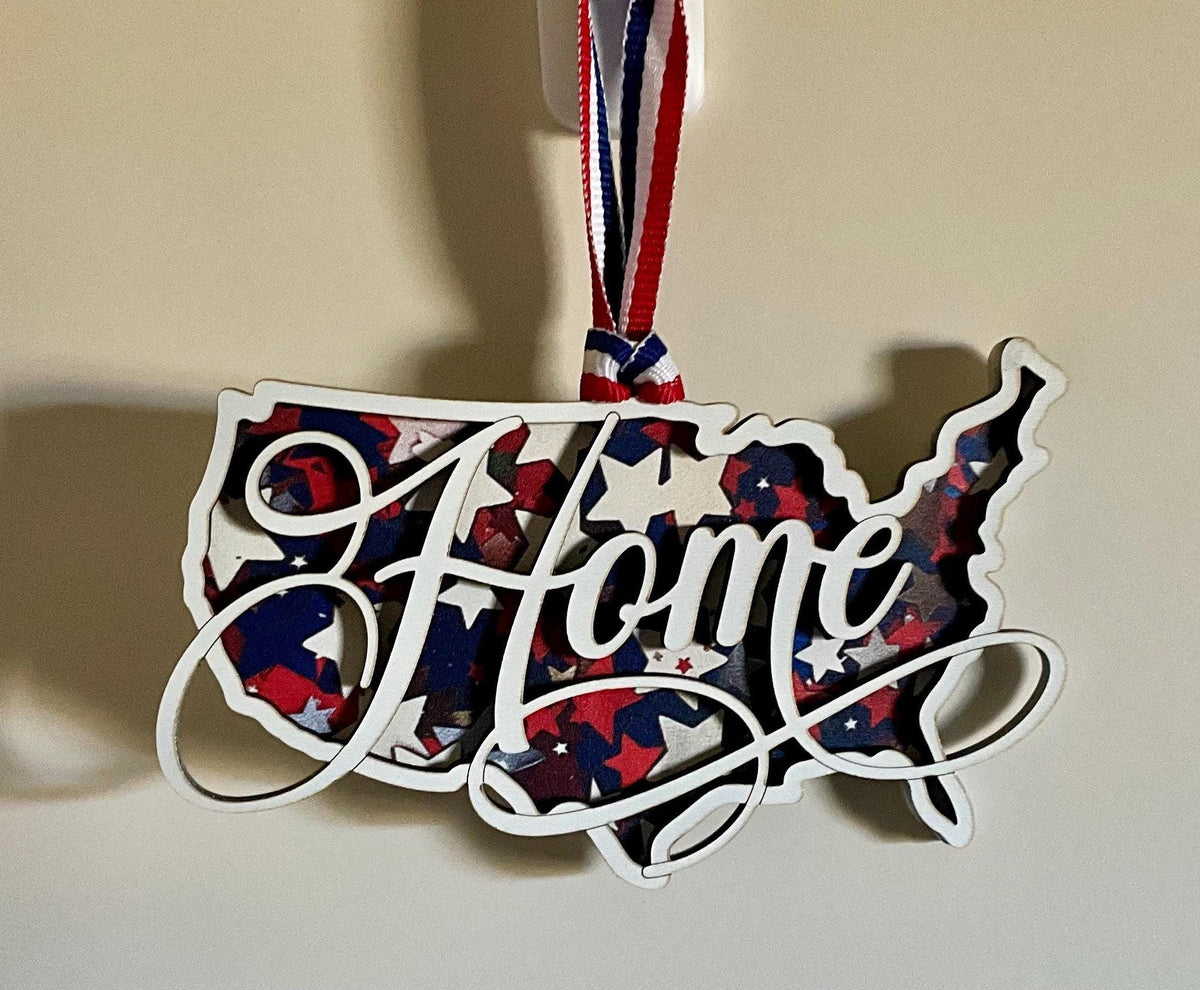 USA 250th Anniversary Ornament, 1776-2026 Semiquincentennial Wooden Keepsake, Patriotic Christmas Decor